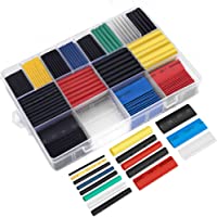 Ginsco 580 pcs 2:1 Heat Shrink Tubing Kit 6 Colors 11 Sizes Assorted Sleeving Tube Wrap Cable Wire Kit for DIY