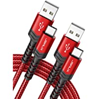 USB Type C Cable 3A Fast Charging [2-Pack 6.6ft], JSAUX USB-A to USB-C Charge Braided Cord Compatible with Samsung…