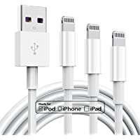 3 Pack Apple MFi Certified iPhone Charger Cable 6ft, Apple Lightning to USB Cable Cord 6 Foot, 2.4A Fast Charging Apple…