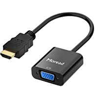 HDMI to VGA, Moread Gold-Plated HDMI to VGA Adapter (Male to Female) for Computer, Desktop, Laptop, PC, Monitor…