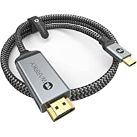 USB C to HDMI Cable 4K, WARRKY [Braided, High Speed] Thunderbolt 3 to HDMI Adapter Compatible for New iPad, MacBook Pro…