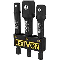 LEXIVON Impact Grade Socket Adapter Set, 3" Extension Bit With Holder | 3-Piece 1/4", 3/8", and 1/2" Drive, Adapt Your…