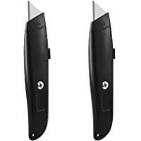 DIYSELF 2Pack Utility Knife Box Cutter Retractable Blade Heavy Duty(Black)