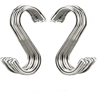 Evob 20 Pack 3.4" S Shaped Hooks Stainless Steel Metal Hangers Hanging Hooks for Kitchen, Work Shop, Bathroom, Garden