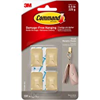Command Small Metallic Hooks, Brass Color, 4-Hooks, 5-Strips, Decorate Damage-Free