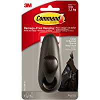 Command Large Metal Hook, Oil-Rubbed Bronze, Holds up to 5 lbs, 1-Hook, 2-Strips, Organize Damage-Free