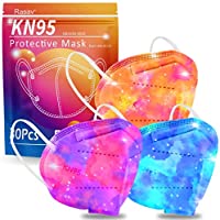 Rasav KN95 Face Masks, 30 Pack Comfortable 5 Layer Cup Dust Safety Mask, Muti-Colored Design KN95 Mask with Elastic Ear…