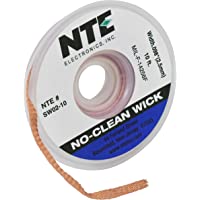 NTE Electronics SW02-10 No-Clean Solder Wick, 4 Blue.098" Width, 10' Length