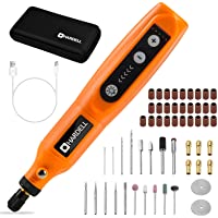 HARDELL Mini Cordless Rotary Tool, 5-Speed and USB Charging Rotary Tool Kit with 55 Accessories, Multi-Purpose 3.7V…