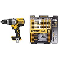 DEWALT DCD996B Bare Tool 20V MAX XR Lithium Ion Brushless 3-Speed Hammer Drill (Tool Only) with DEWALT DWA2T40IR IMPACT…