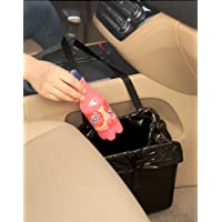 KMMOTORS Foldable Car Garbage Can Patented Car Waste Basket Comfortable Multifuntional Vegan Leather and Oxford Clothes…