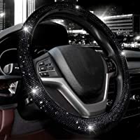 Valleycomfy Steering Wheel Cover for Women Men Bling Bling Crystal Diamond Sparkling Car SUV Wheel Protector Universal…