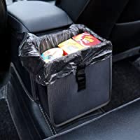 Hanging Car Trash Bag Can Premium Waterproof Litter Garbage Bag Organizer 1.85 Gallon Capacity Black Powertiger