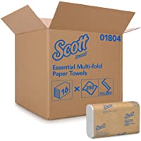 Scott Essential Multifold Paper Towels (01804) with Fast-Drying Absorbency Pockets, White, 16 Packs / Case, 250…