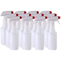 Pinnacle Mercantile Plastic Spray Bottles Leak Proof Technology Empty 16 oz Value Pack of 12 Made in USA