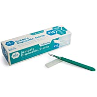 Medpride Disposable Scalpel Blades| #10 Sharp, Tempered Stainless-Steel Blades | Pack of 10 Sterile Scalpel Knives…