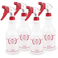 Uineko Plastic Spray Bottle (4 Pack, 16 Oz, All-Purpose) Heavy Duty Spraying Bottles Leak Proof Mist Empty Water Bottle…