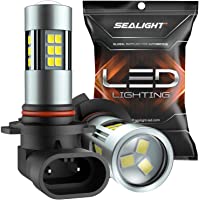 SEALIGHT H10/9145/9140/9045/9040 LED Fog Light Bulbs, 6000K Xenon White, 27 SMD Chips, 360-degree Illumination, Non…