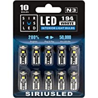 SIRIUSLED 194 LED Bulbs Extremely Super Bright 3030 Chipset for Car truck Interior Dome Map Door Courtesy Marker License…