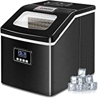 Frigidaire EFIC237 Countertop Crunchy Chewable Nugget Ice Maker, 44lbs per Day, Auto Self Cleaning, Black Stainless