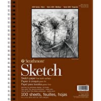 Strathmore 455-3, 400 Series Sketch Pad, 9"x12" Wire Bound, 100 Sheets, White