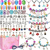 130 Pieces Charm Bracelet Making Kit Including Jewelry Beads Snake Chain, DIY Craft for Girls, Jewelry Christmas Gift…