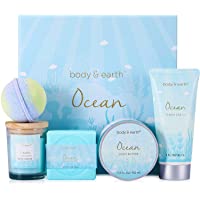 Spa Gifts for Women, Bath and Body Set with Ocean Scented Spa Gifts Box for Her,Includes Scented Candle, Body Butter…