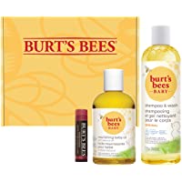 Burt's Bees Original Baby and Mom Gift Set With Nourishing Oil, Shampoo & Wash, 100% Natural Tinted Lip Balm, Red Dahlia…