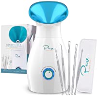 NanoSteamer Large 3-in-1 Nano Ionic Facial Steamer with Precise Temp Control - 30 Min Steam Time - Humidifier - Unclogs…