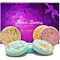 Cleverfy Aromatherapy Shower Steamers - Variety Pack of 6 Shower Bombs with Essential Oils. Purple Set: Lavender…