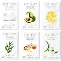 BALLONBLANC Therapy Relaxing Self Care Face Facial Mask Sheet Set Infused with Aloe, Tea Tree, Avocado, Vitamin, Honey…