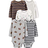 Simple Joys by Carter's Toddler and Baby Boys' Long-Sleeve Bodysuit, Pack of 5