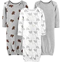 Simple Joys by Carter's Unisex Babies' Neutral Cotton Sleeper Gown, Pack of 3