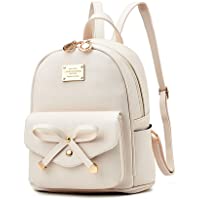 Girls Bowknot Cute Leather Backpack Mini Backpack Purse for Women