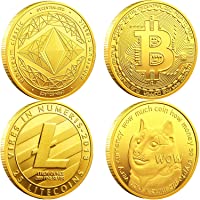 Bitcoin (BTC) Ethereum (ETH) Litecoin (LTC) Dogecoin (Doge) Commemorative Coins with Protective Case - Protective…