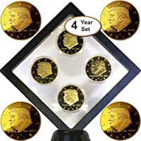 eTradewinds Donald Trump 1st Term 4 Year Coin Set, Collector’s Edition, Gold Plated Replica Coins 2017, 18, 19, 20…