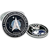United States Space Force Logo Silver Challenge Coin US Command - USA Military Veteran