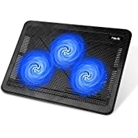 havit HV-F2056 15.6"-17" Laptop Cooler Cooling Pad - Slim Portable USB Powered (3 Fans), Black/Blue