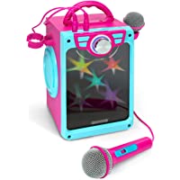 Croove Karaoke Machine for Kids | Karoke Set with 2 Microphones | Bluetooth/AUX/USB Connectivity | Pink Kareoke Machine…