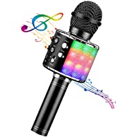 BlueFire 4 in 1 Karaoke Wireless Microphone with LED Lights, Portable Microphone for Kids, Great Gifts Toys for Kids…