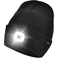 Etsfmoa Unisex Beanie Hat with The Light Gifts for Men Dad Father USB Rechargeable Caps