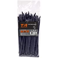 TR Industrial Multi-Purpose UV Resistant Black Cable Ties, 8 inches, 100 Pack