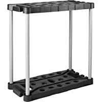 Rubbermaid Long Handle Tool Storage, Tool Organizer, Black, 15 Handle Guides for Tools, Brooms, Shovels, 18 Small Tool…