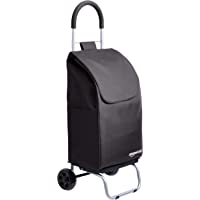 Amazon Basics Folding Shopping Cart Converts into Dolly, 36 inch Handle Height, Black