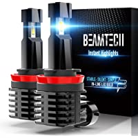 BEAMTECH H11 LED Bulb, 12000LM 50W Fanless In Line H8 H9 6500K Xenon White
