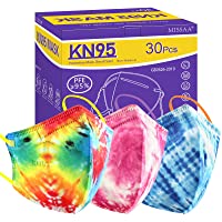 Kids KN95 Face Masks for Children 30 Pack, 5-Layers Tie-dye Kids Disposable Mask with Elastic Ear Loop for Boys, Girls…