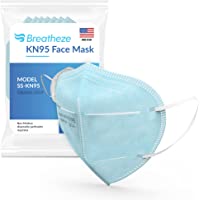 Breatheze KN95 Face Masks Disposable Made in the USA - KN95 Mask - 10-pack KN95 Blue Disposable Face Masks Made in USA…