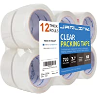 JARLINK Clear Packing Tape (12 Rolls), Heavy Duty Packaging Tape for Shipping Packaging Moving Sealing, 2.7mil Thick, 1…