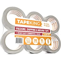 Tape King Clear Packing Tape - 60 Yards Per Roll (6 Refill Rolls) - 2 Inch Wide Stronger 2.7mil, Heavy Duty Sealing…
