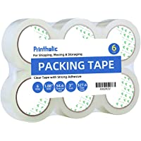 Printholic Packing Tape 6 Rolls Heavy Duty Shipping Packaging Tape 1.88" x 54.6 Yards, 3" Core, Clear, for Moving…